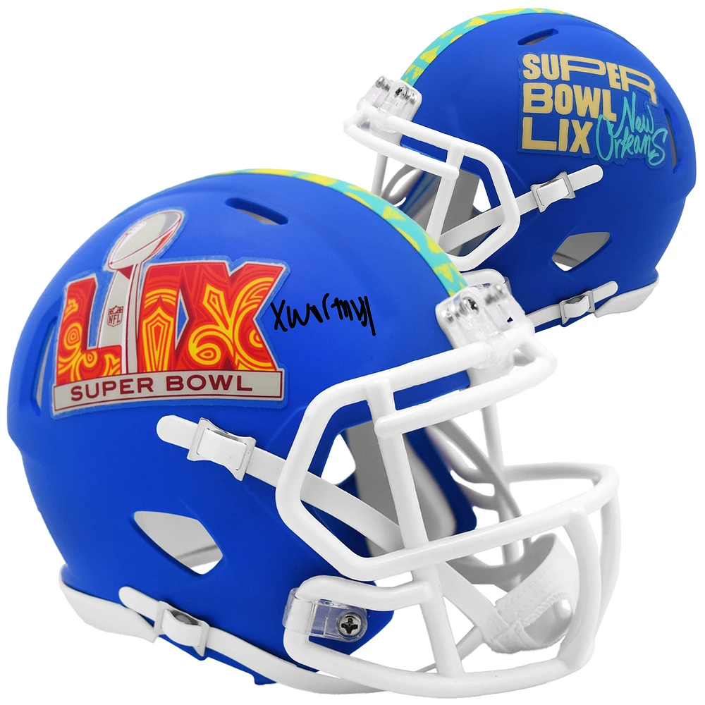 Xavier Worthy Kansas City Chiefs Autographed Super Bowl LIX Riddell Speed Mini Helmet