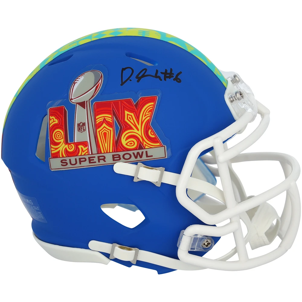 DeVonta Smith Philadelphia Eagles Autographed Super Bowl LIX Riddell Speed Mini Helmet