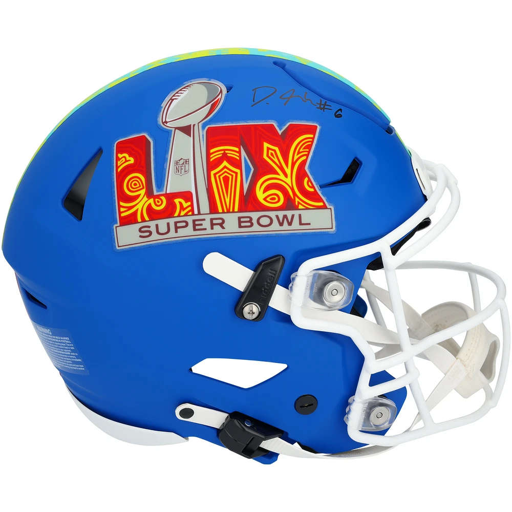 DeVonta Smith Philadelphia Eagles Autographed Super Bowl LIX Riddell Speed Flex Authentic Helmet