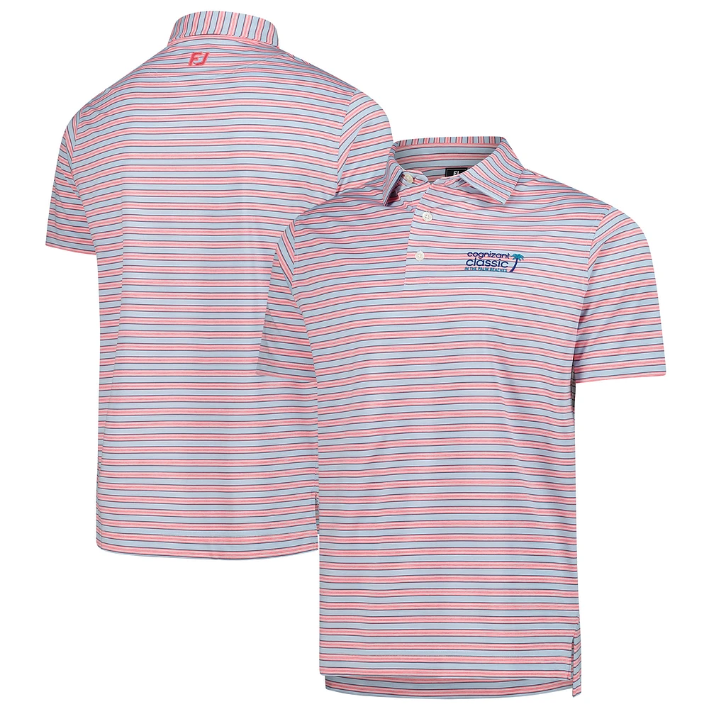 Men's FootJoy Pink Cognizant Classic ProDry Heather Stripe Lisle Polo
