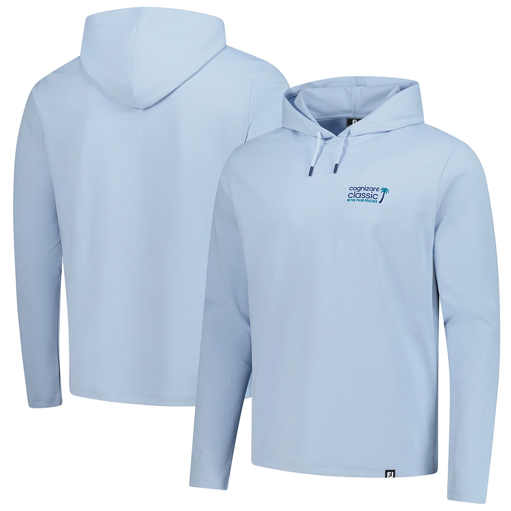 Men's FootJoy Light Blue Cognizant Classic Ottoman Jacquard Pullover Hoodie