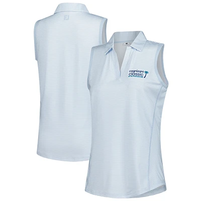 Women's FootJoy  Light Blue Cognizant Classic Stripe Sleeveless Polo