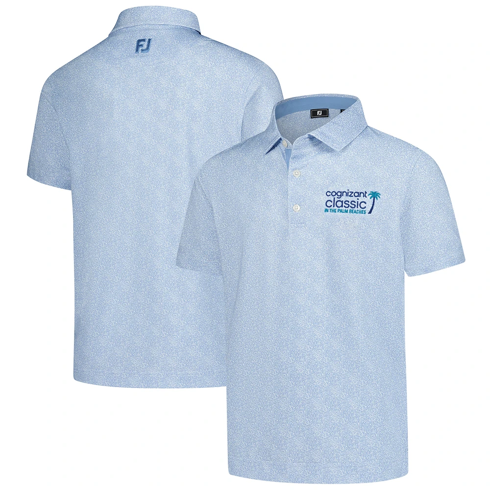 Boy's Youth FootJoy Light Blue Cognizant Classic ProDry Speckle Print Lisle Polo