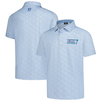 Boy's Youth FootJoy  Light Blue Cognizant Classic ProDry Speckle Print Lisle Polo