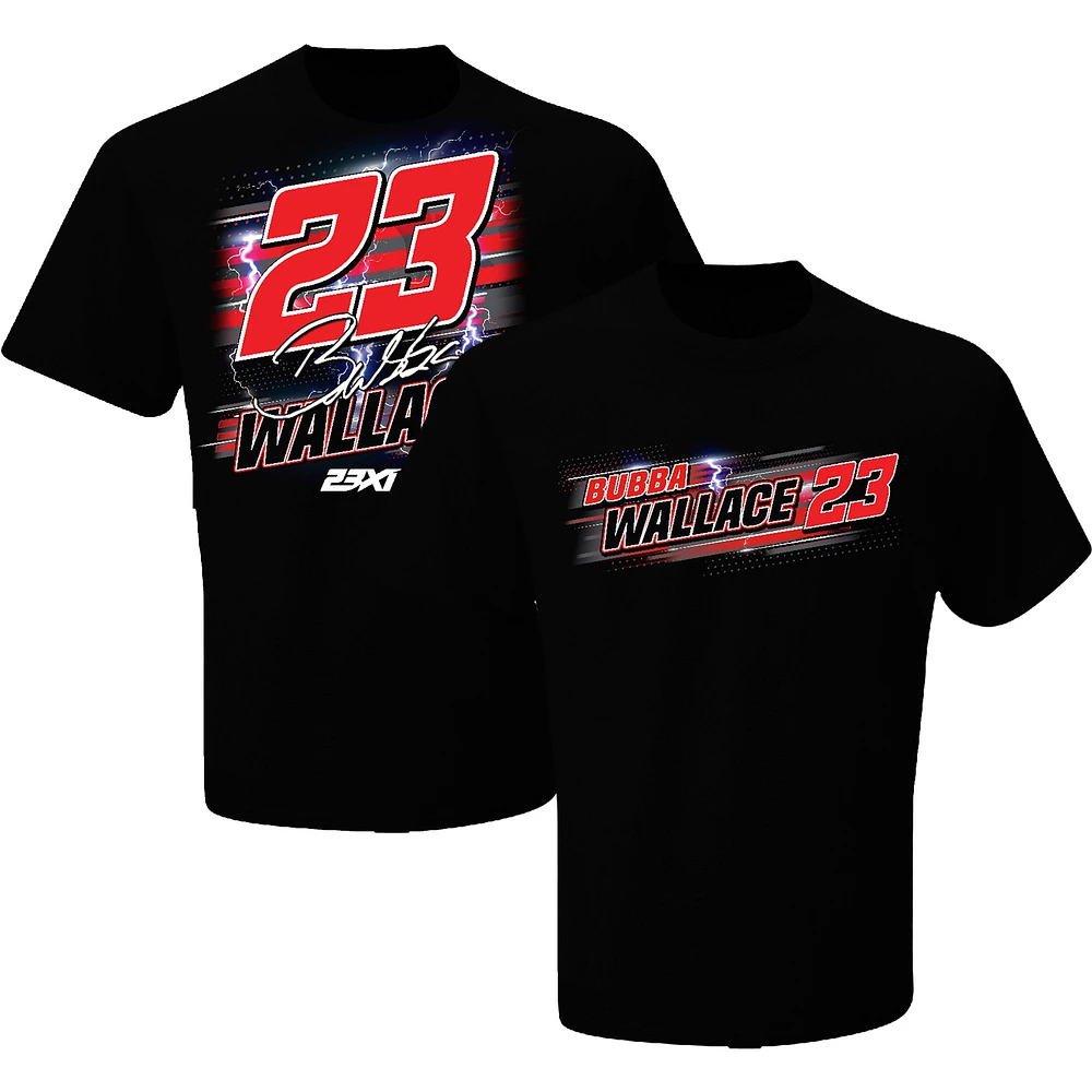 Men's Checkered Flag Sports Black Bubba Wallace Name & Number T-Shirt