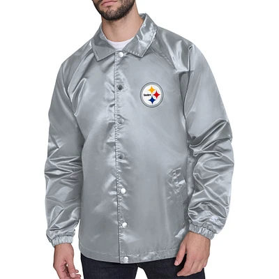 Men's Starter Pittsburgh Steelers Retro Logo Raglan Coaches Full-Snap Jacket