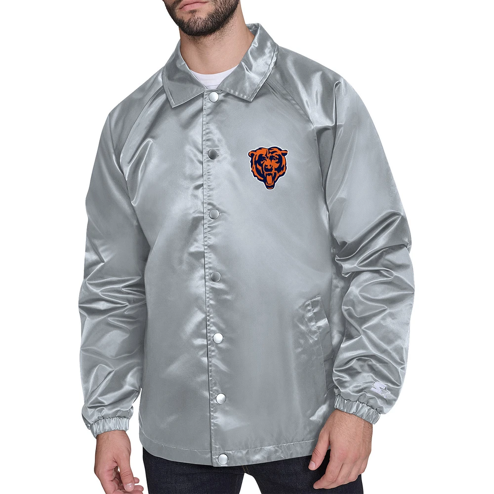 Men's Starter Chicago Bears Retro Logo Raglan Coaches Full-Snap Jacket