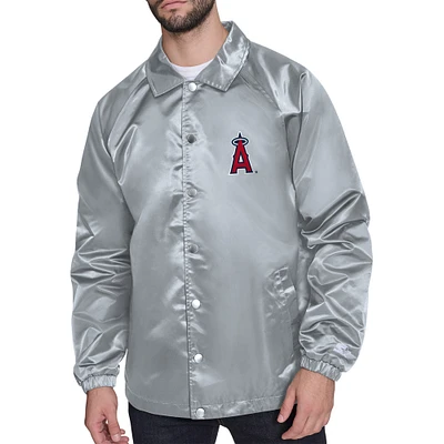 Men's Starter Los Angeles Angels Retro Logo Raglan Coaches Full-Snap Jacket