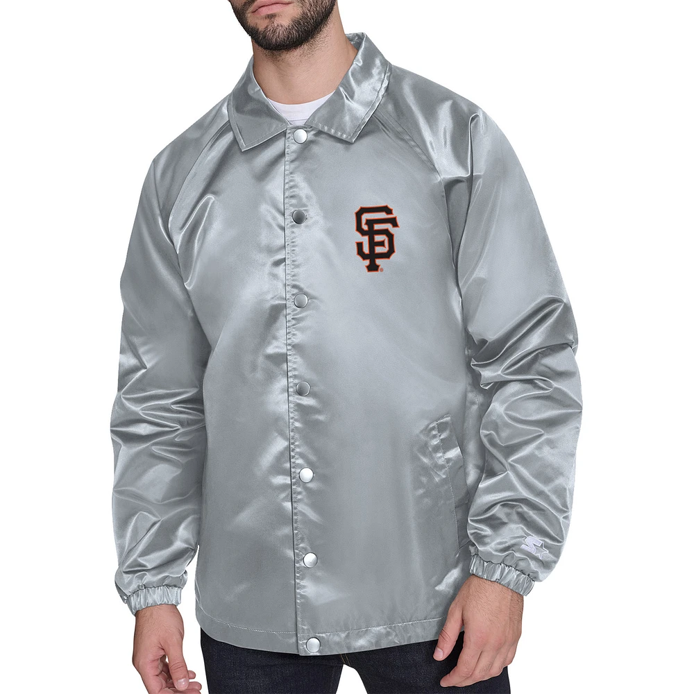 Men's Starter San Francisco Giants Retro Logo Raglan Coaches Full-Snap Jacket