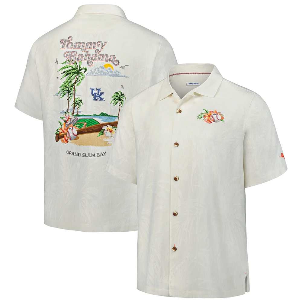 Men's Tommy Bahama White Kentucky Wildcats Grand Slam Bay Camp Button-Up Shirt