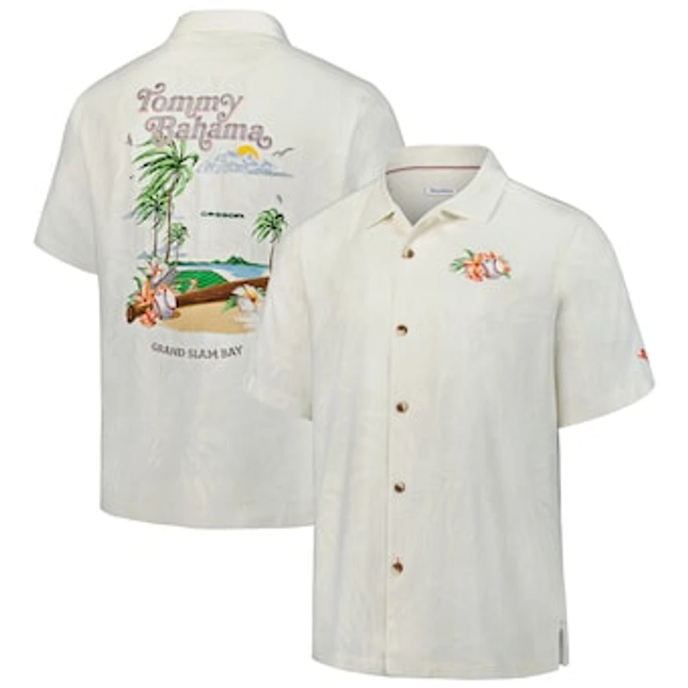 Men's Tommy Bahama White Oregon Ducks Grand Slam Bay Camp Button-Up Shirt