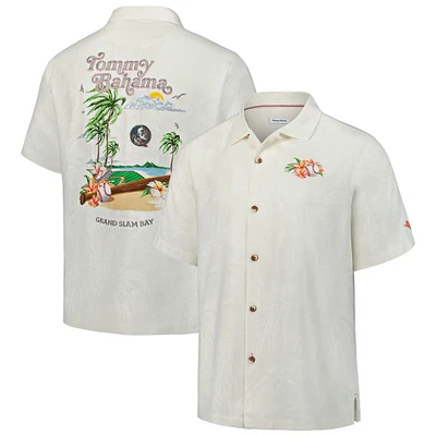Men's Tommy Bahama White Florida State Seminoles Grand Slam Bay Camp Button-Up Shirt
