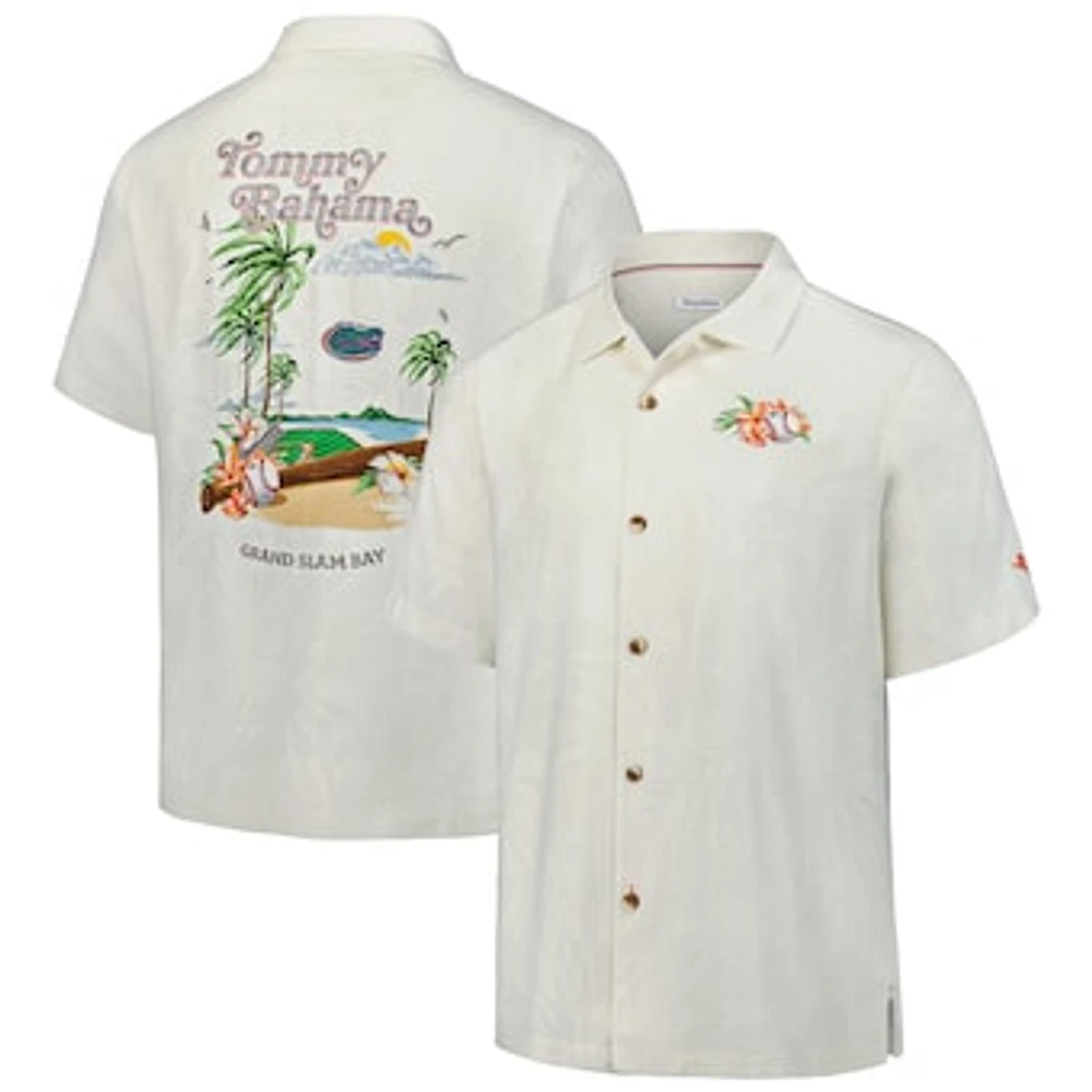 Men's Tommy Bahama White Florida Gators Grand Slam Bay Camp Button-Up Shirt