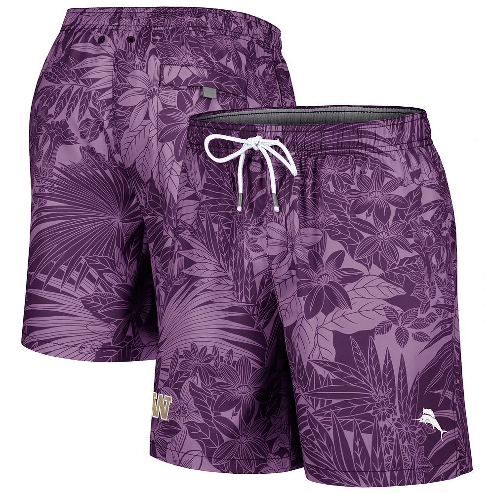 Men's Tommy Bahama Purple Washington Huskies Santiago Palms Board Shorts