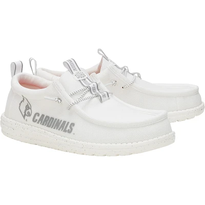 Men's Hey Dude White Louisville Cardinals Wally Casual Shoes