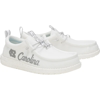 Men's Hey Dude White North Carolina Tar Heels Wally Casual Shoes
