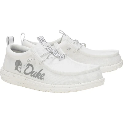 Men's Hey Dude White Duke Blue Devils Wally Casual Shoes