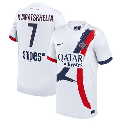 Youth Nike Khvicha Kvaratskhelia White Paris Saint-Germain 2024/25 Away Replica Player Jersey