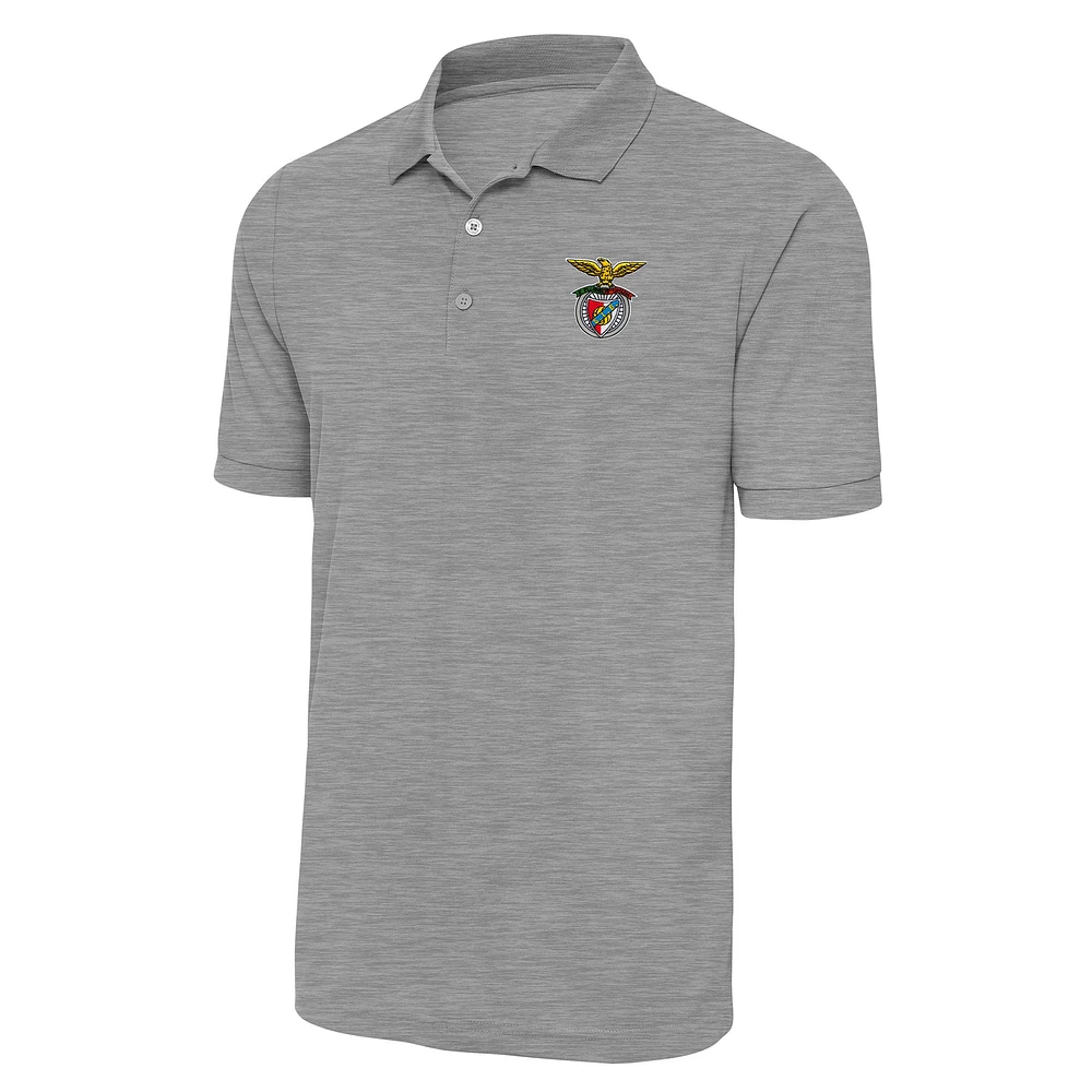 Men's Antigua Heather Gray Benfica Derive Polo