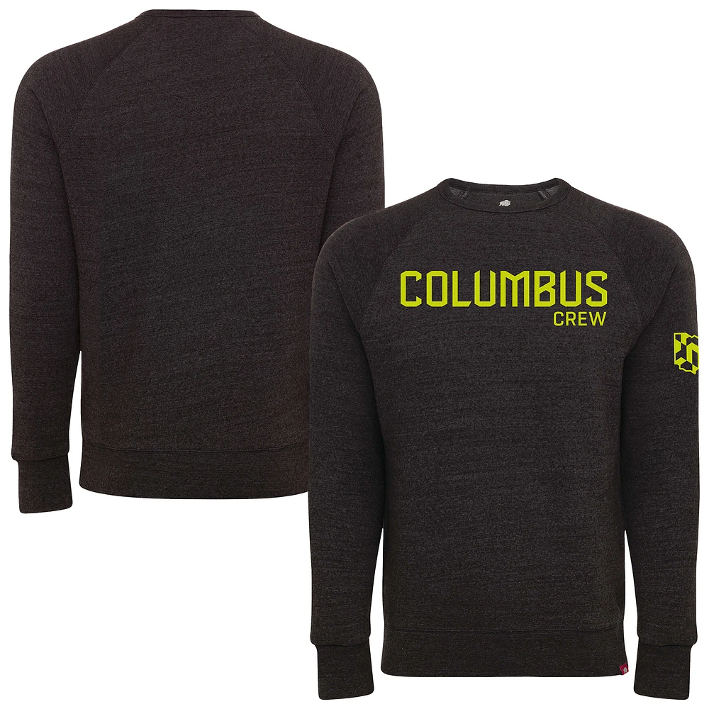 Unisex Sportiqe Black Columbus Crew Harmon Tri-Blend Raglan Pullover Sweatshirt