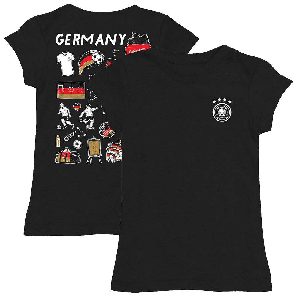 Youth Vive La Fete Black Germany National Team Impressions Artwork Fitted T-Shirt