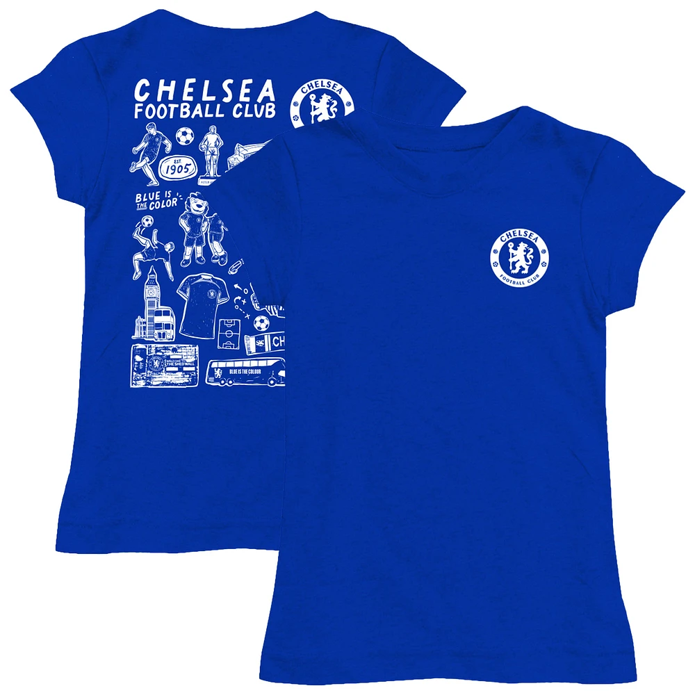 Youth Vive La Fete Blue Chelsea Impressions Artwork Fitted T-Shirt
