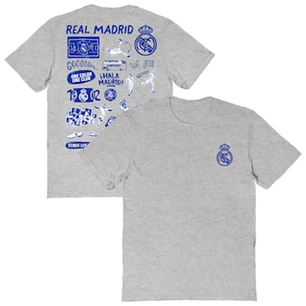 Women's Vive La Fete Heather Gray Real Madrid Impressions Artwork T-Shirt