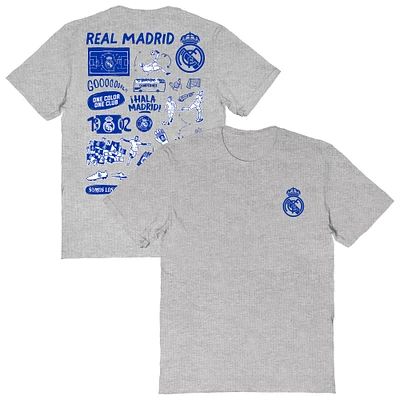 Women's Vive La Fete Heather Gray Real Madrid Impressions Artwork T-Shirt