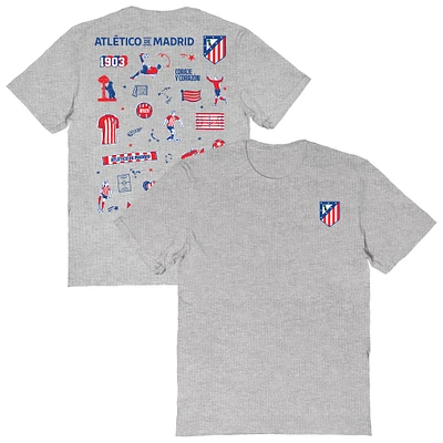 Women's Vive La Fete Heather Gray Atletico de Madrid Impressions Artwork T-Shirt
