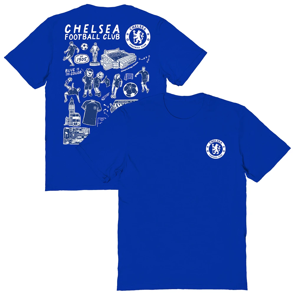 Women's Vive La Fete Blue Chelsea Impressions Artwork T-Shirt