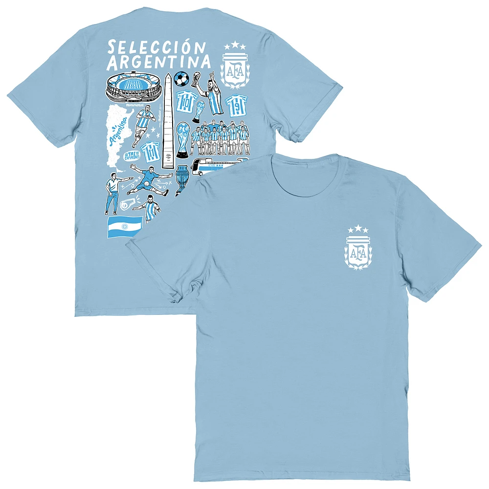 Women's Vive La Fete Light Blue Argentina National Team Impressions Artwork T-Shirt
