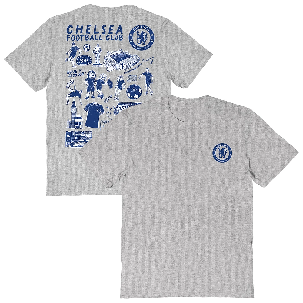 Women's Vive La Fete Heather Gray Chelsea Impressions Artwork T-Shirt