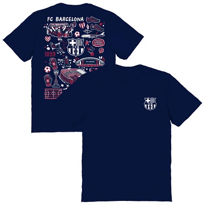 Women's Vive La Fete Navy Barcelona Impressions Artwork T-Shirt