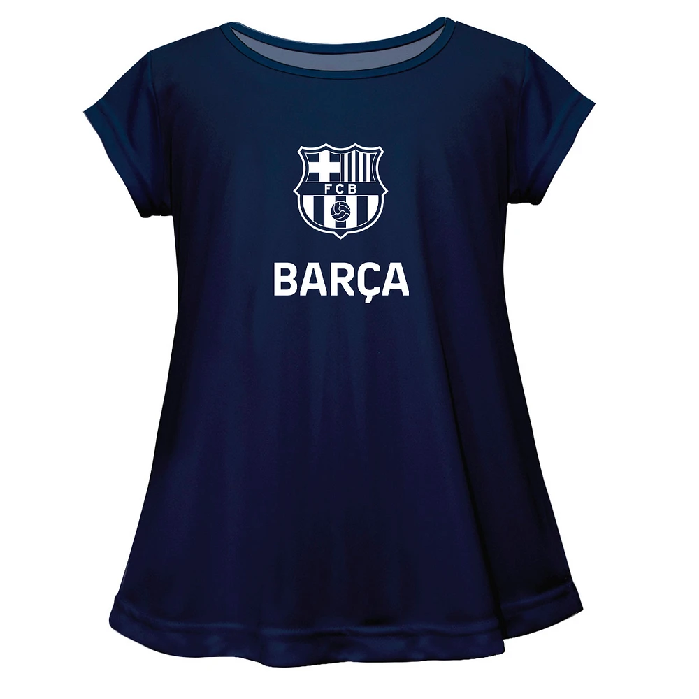 Girls Toddler Vive La Fete Navy Barcelona Color Badge A-Line Top