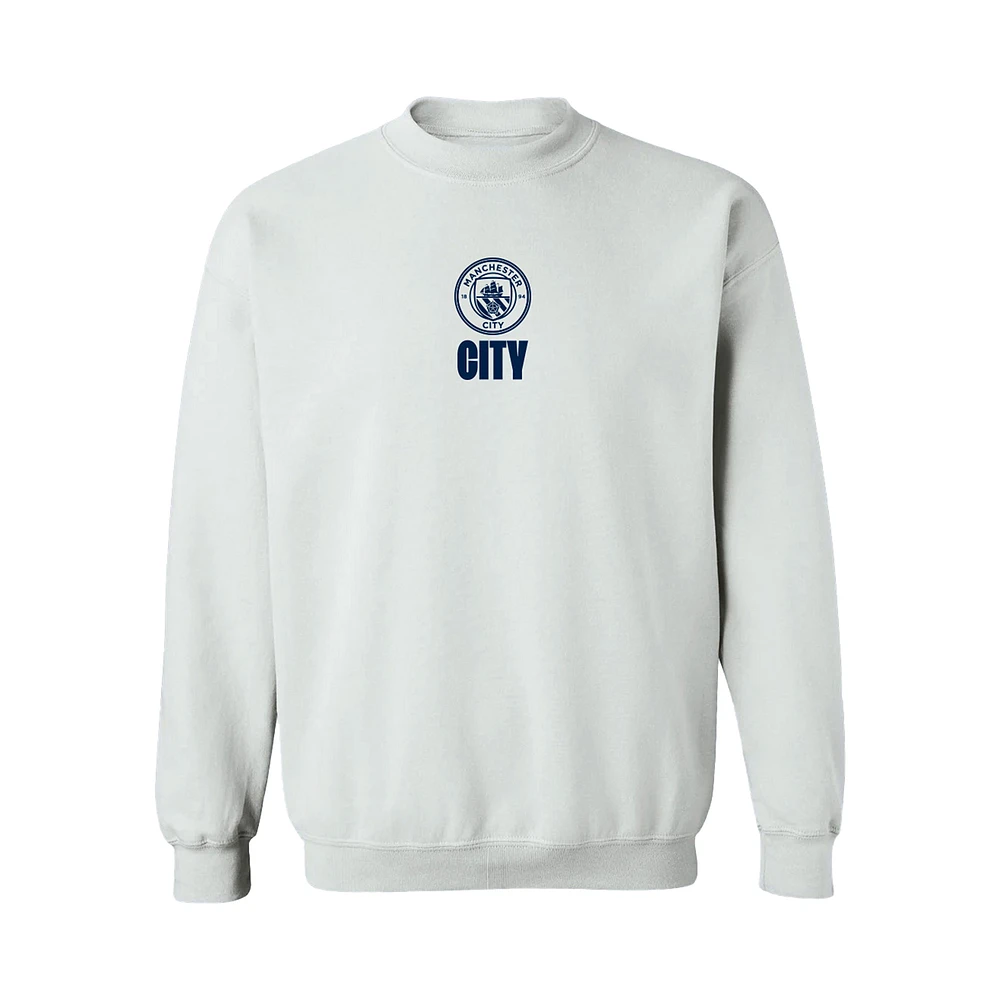 Women's Vive La Fete White Manchester City Color Badge Pullover Sweatshirt