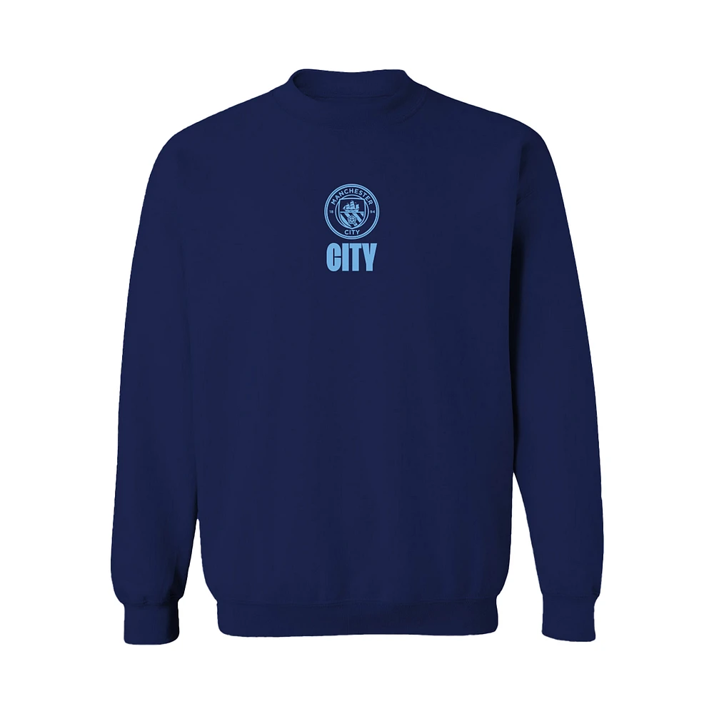 Women's Vive La Fete Navy Manchester City Color Badge Pullover Sweatshirt
