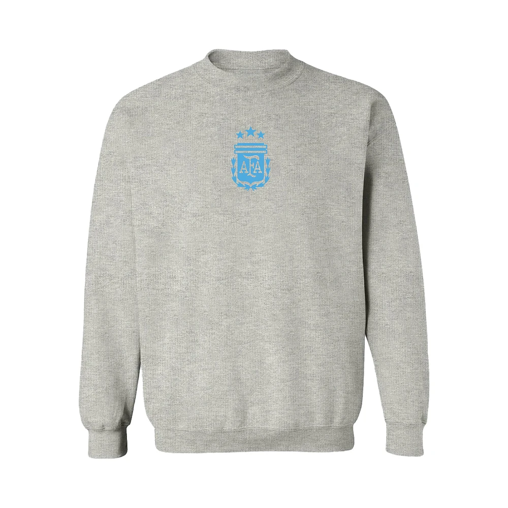 Women's Vive La Fete Heather Gray Argentina National Team Color Badge Pullover Sweatshirt
