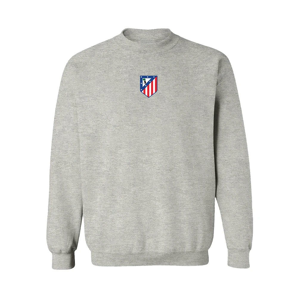 Women's Vive La Fete Heather Gray Atletico de Madrid Color Badge Pullover Sweatshirt