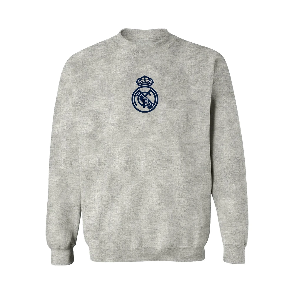 Women's Vive La Fete Heather Gray Real Madrid Color Badge Pullover Sweatshirt