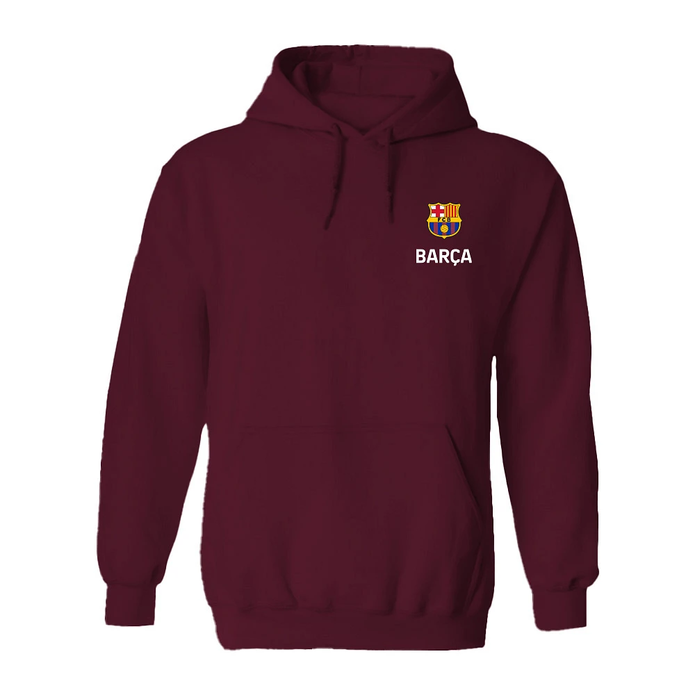 Women's Vive La Fete Maroon Barcelona Color Badge Pullover Hoodie
