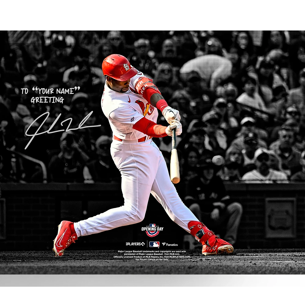 Jordan Walker St. Louis Cardinals Personalized 16" x 20" Hitting Photograph