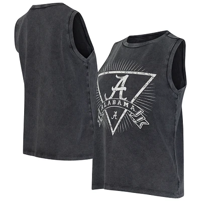 Women's Concepts Sport Charcoal Alabama Crimson Tide Distressed Market French Terry Tank Top