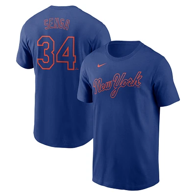 Men's Nike Kodai Senga Royal New York Mets Fuse Name & Number T-Shirt