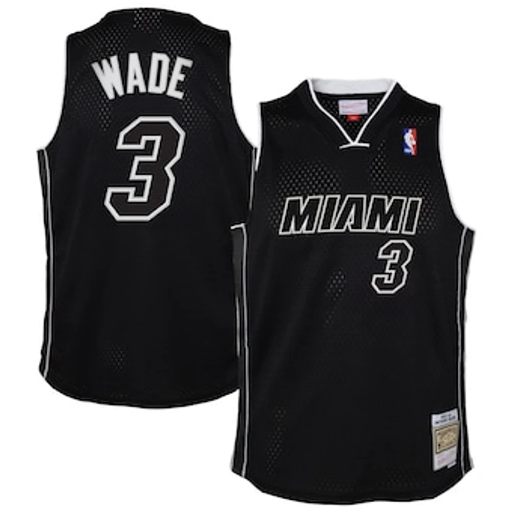 Youth Mitchell & Ness Dwyane Wade Black Miami Heat 2011/12 Hardwood Classics Swingman Alternate Jersey