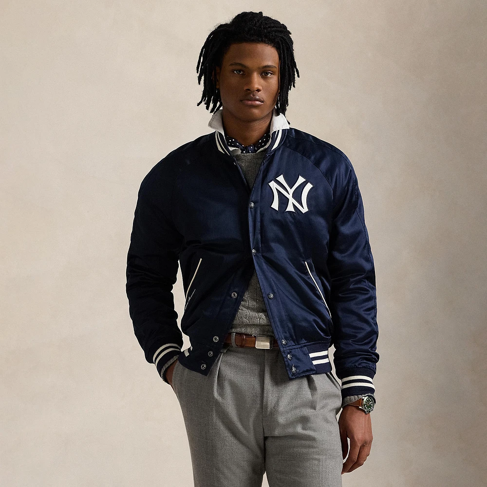 Polo Ralph Lauren Navy Yankees Satin Jacket