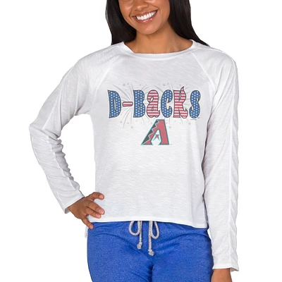 Women's Concepts Sport White Arizona Diamondbacks Gable Knit Raglan Long Sleeve Top