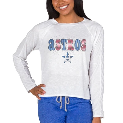 Women's Concepts Sport White Houston Astros Gable Knit Raglan Long Sleeve Top