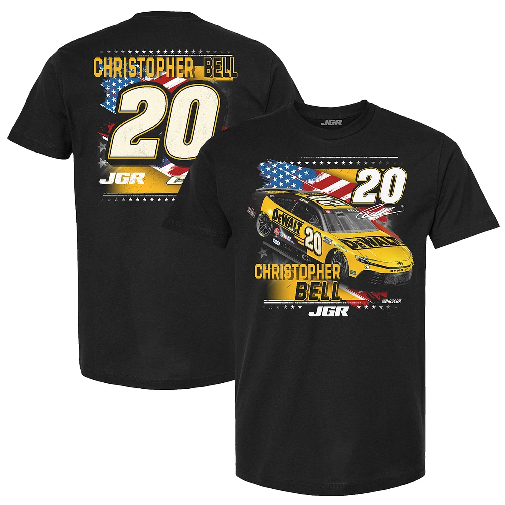 Men's Joe Gibbs Racing Team Collection Black Christopher Bell DEWALT Patriotic Car T-Shirt