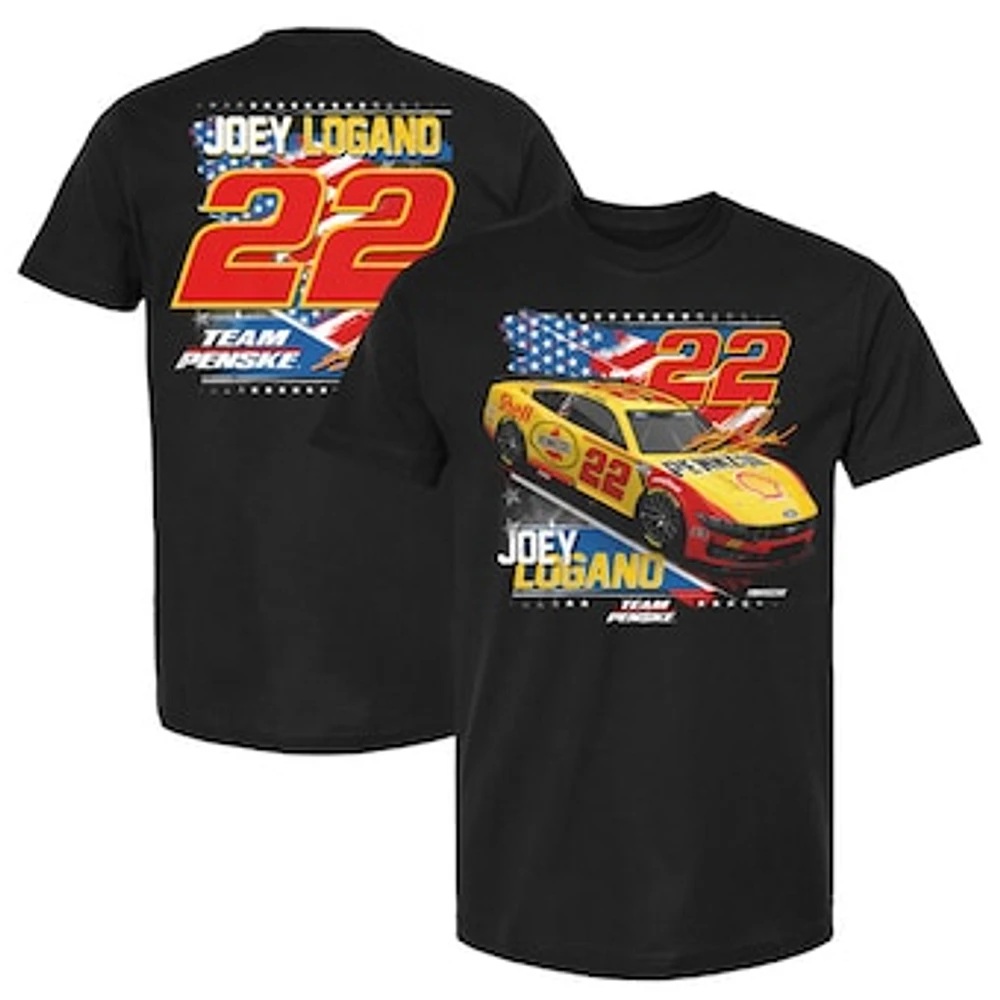 Men's Team Penske Black Joey Logano Shell/Pennzoil Patriotic Car T-Shirt