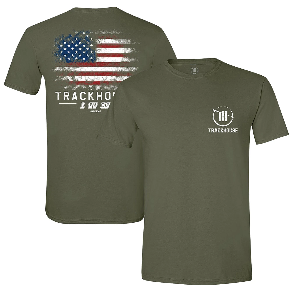 Men's TRACKHOUSE RACING Team Collection Green Flag T-Shirt